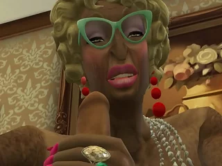 GRANNY Appetizing 1 - Plush Grannies Sucking Young Cocks - Sims 4